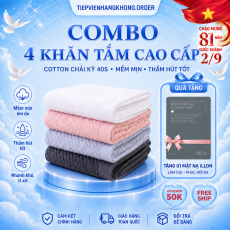 Khăn tắm Soft Touch 40s/2 Herringbone 40x100cm – Khăn cotton cao cấp mềm mại, thấm hút tốt