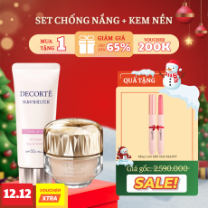 Set Kem Chống Nắng Decorte + Kem Nền Cle De Peau Tặng 1 Son Bấm