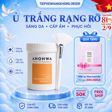Mặt nạ kem ủ kích trắng AHOHWA Tone-Up Brightening Cream Mask