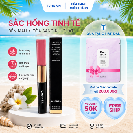 Son Chanel Le Rouge Duo Ultra Tenue 174 Endless Pink – Son Nước Hai Đầu Bền Màu, Môi Căng Bóng Tự Nhiên