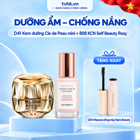 Combo Clé de Peau La Crème Mini + Kem Chống Nắng Self Beauty Rosy – Dưỡng Ẩm, Nâng Tông Và Bảo Vệ Da Ban Ngày