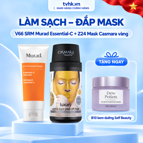 Combo Làm Sạch – Đắp Mask V66 Murad Essential-C + Z24 Mask Casmara Vàng Tặng Kem Dưỡng Self Beauty Dew Potion