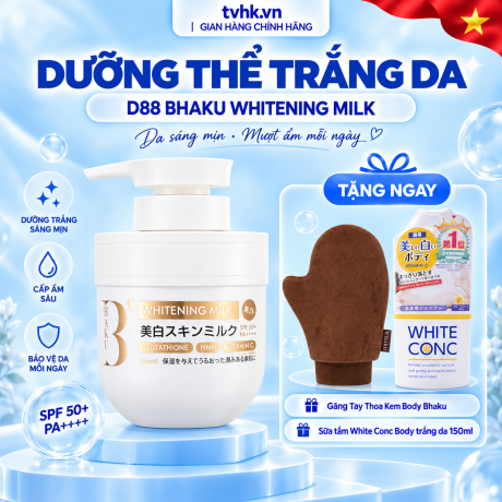 Sữa Dưỡng Thể Bhaku Whitening Milk SPF50+ PA+++ – Dưỡng Sáng, Cấp Ẩm Và Bảo Vệ Da Body Mỗi Ngày