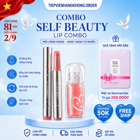 Combo Son Bấm + Son Oil Self Beauty – Môi Căng Mọng, Ngọt Ngào Tự Nhiên Cả Ngày