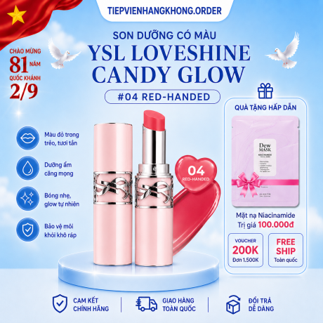 Son YSL Loveshine Candy Glow màu 04 Red-Handed
