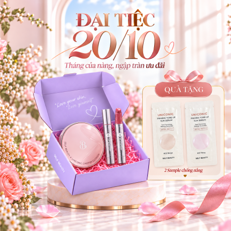 Combo Cushion Self Beauty Chiffon + Son Bấm Self Beauty Lip Sparkle Balm 2026