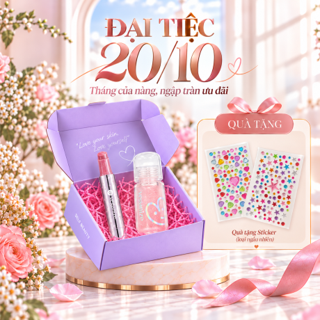 Combo Son Bấm Self Beauty Lip Sparkle Balm 2026 + Son Dưỡng Self Beauty Lip Oil 02 - Fairy Pink