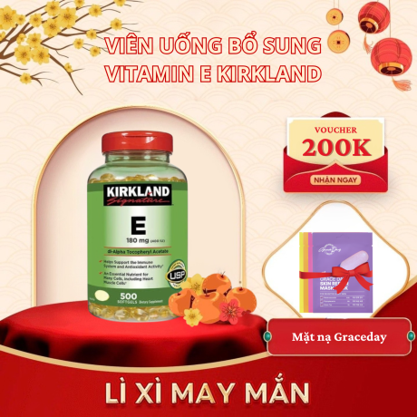 Viên Uống Bổ Sung Vitamin E Kirkland Hộp 500 Viên