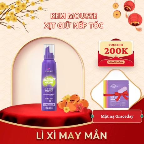 Kem Mousse Xịt Giữ Nếp Làm Phồng Chân Tóc Aussie Volume Mousse
