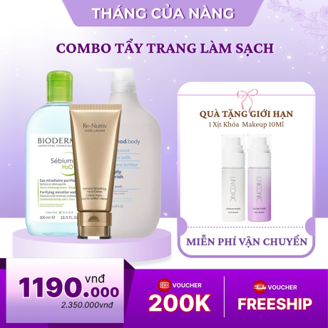 Combo Tẩy Trang Làm Sạch Da Cao Cấp