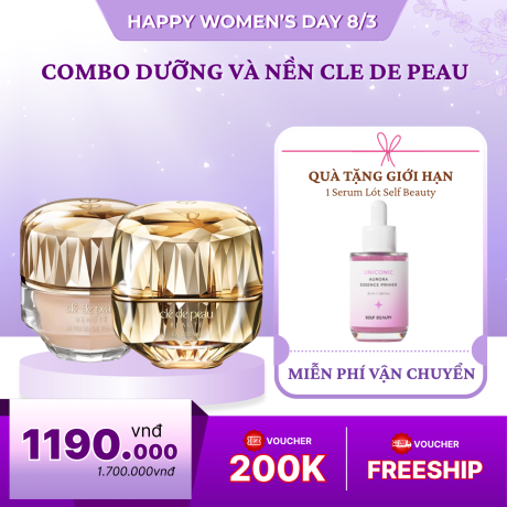 Combo Kem Dưỡng Và Kem Nền Cle De Peau Tặng 1 Seurm Lót Self Beauty