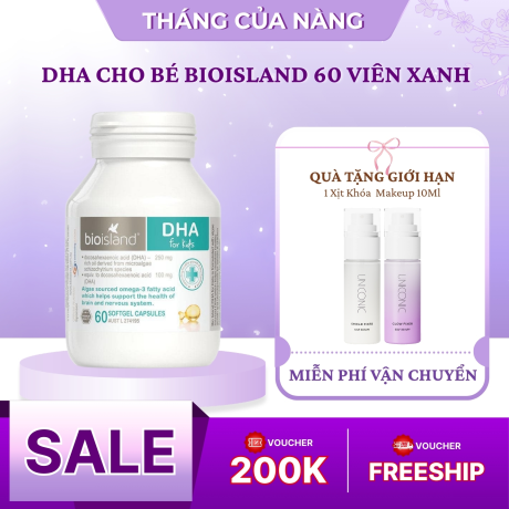 DHA Cho Bé Bioisland 60 Viên Xanh