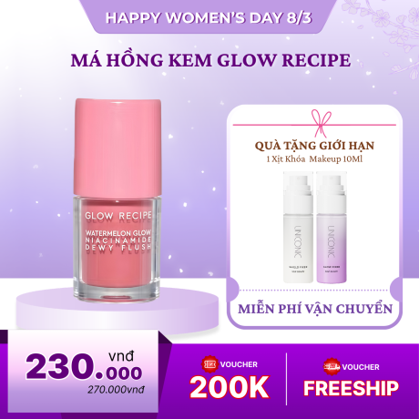 Má Hồng Kem Glow Recipe Watermelon Glow Dewy Blush 