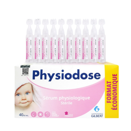 Nước Muối Sinh Lý Nhỏ Mắt, Mũi, Tai Physiodose Cho Bé Sơ Sinh 40 Ống X 5Ml