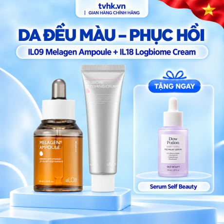 Combo THE iLLON Melagen Ampoule + Logbiome Soothing Cream – Hỗ Trợ Da Đều Màu, Làm Dịu Và Phục Hồi