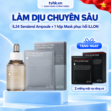 Combo THE iLLON Sensiend Ampoule + Post Protective Soothing Mask – Làm Dịu Chuyên Sâu, Cấp Ẩm Và Phục Hồi Da