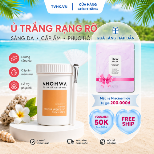 Mặt nạ kem ủ kích trắng AHOHWA Tone-Up Brightening Cream Mask