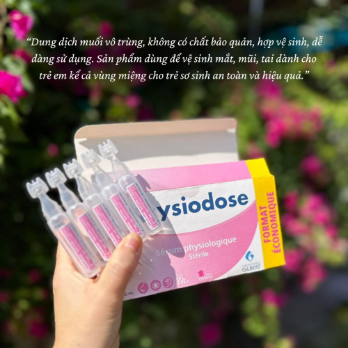 Nước Muối Sinh Lý Nhỏ Mắt, Mũi, Tai Physiodose Cho Bé Sơ Sinh 40 Ống X 5Ml