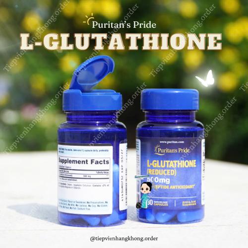 Viên Uống Trắng Da Puritan's Pride L-Glutathione 500mg Hộp 30 Viên