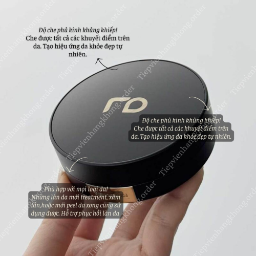 Cushion Renoderm Vỏ Đen Kiềm Dầu Tone Gold Tự Nhiên 15G