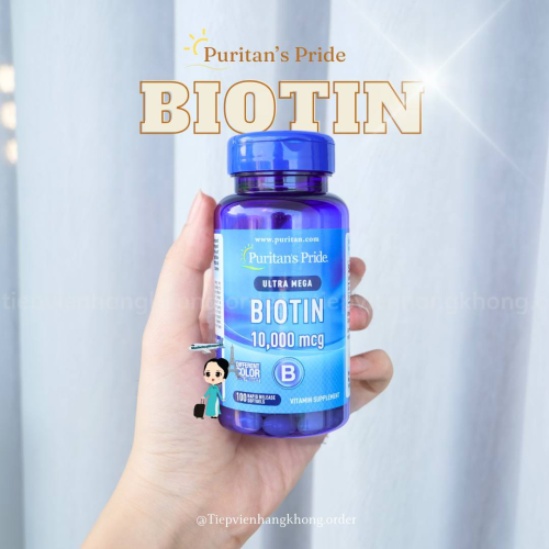 Viên Uống Hỗ Trợ Mọc Tóc Puritan's Pride Biotin Lọ 100 Viên