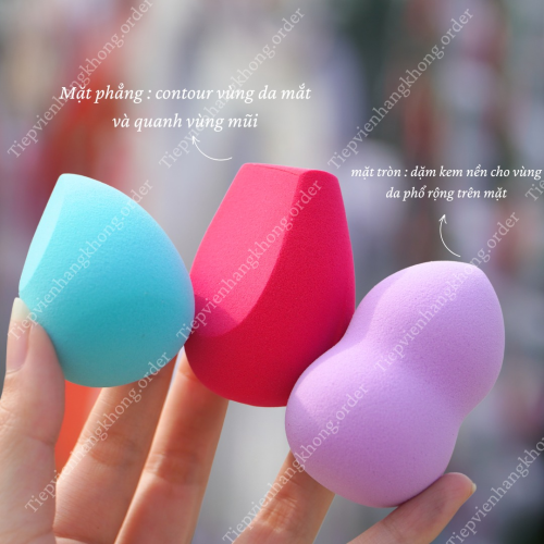 Set Bông Mút Trang Điểm Estee Lauder 3 Bông (Hồng - Tím - Xanh)