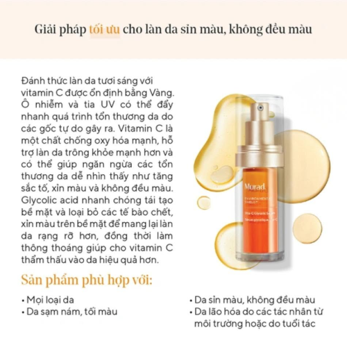 Tinh Chất Murad Vita-C Glycolic Brightening Serum 30ml – Dưỡng Sáng Da, Mờ Thâm Nám Và Chống Oxy Hóa Hiệu Quả