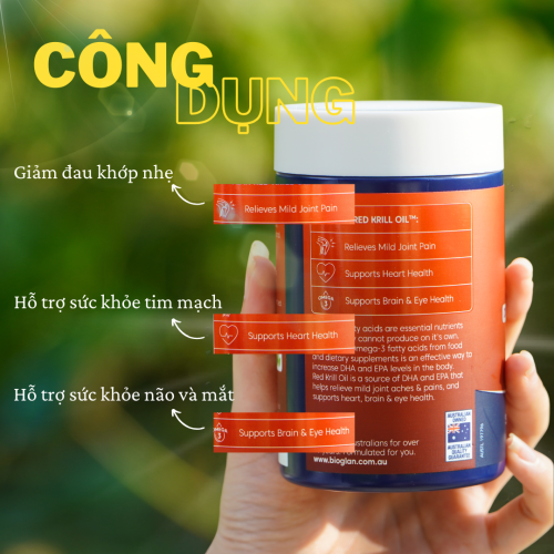 Dầu Nhuyễn Thể Bioglan Red Krill Oil 1000mg 60 Viên.