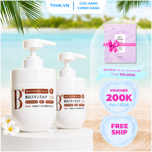 Sữa dưỡng thể B’Haku Whitening Milk – dưỡng sáng da Nhật Bản với Glutathione & Vitamin C