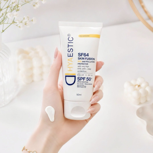 Kem Chống Nắng Hyaestic Skin Fusion SF64 Sun And Pollution Protector SPF50+ 50ml – Bảo Vệ Da Toàn Diện Trước Tia UV Và Ô Nhiễm