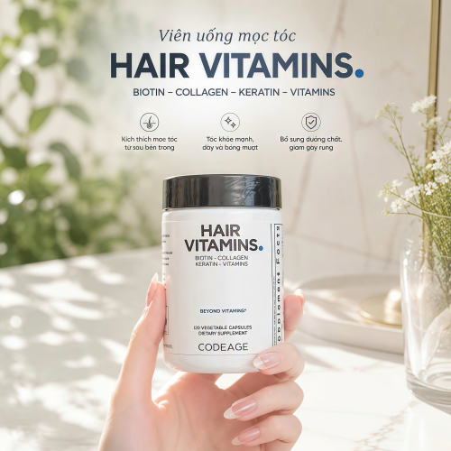 Viên Uống Codeage Hair Vitamins 120 Viên – Hỗ Trợ Giảm Gãy Rụng, Nuôi Dưỡng Tóc Chắc Khỏe Từ Bên Trong