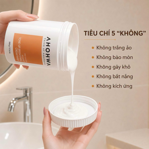 Mặt nạ kem ủ kích trắng AHOHWA Tone-Up Brightening Cream Mask