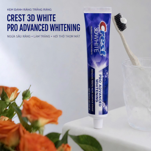 [SET 5 TUÝP] Kem đánh răng Crest 3D White Advanced Whitening – Set 5 tuýp 147g