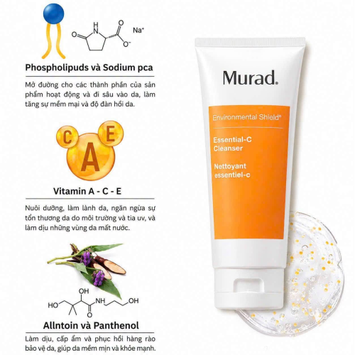 Combo Murad Essential-C Cleanser + Kem Mắt Casmara