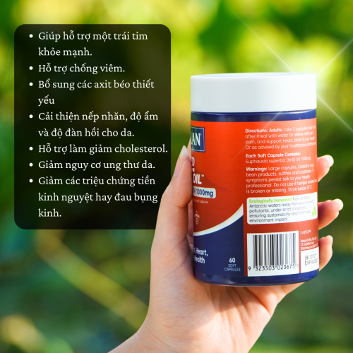 Dầu Nhuyễn Thể Bioglan Red Krill Oil 1000mg 60 Viên.
