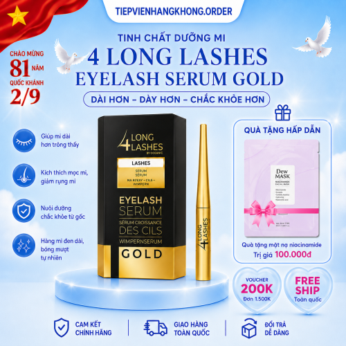 Serum Dưỡng Mi Long4Lashes Gold 4ml (Phiên bản Prenium) – Kích Thích Mọc Mi Dài, Dày Và Chắc Khỏe