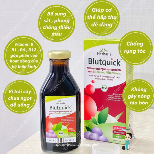 Siro Bổ Sung Sắt Hữu Cơ Blutquick Herbaria 250ML