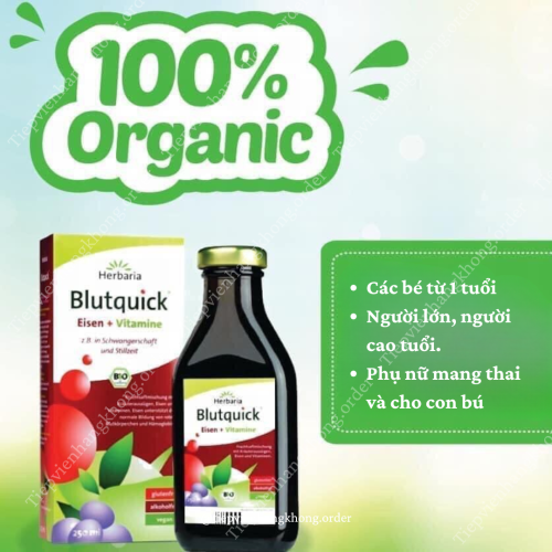 Siro Bổ Sung Sắt Hữu Cơ Blutquick Herbaria 250ML