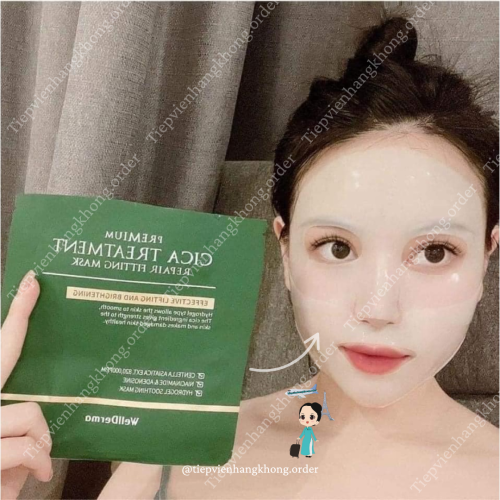 Mặt Nạ Thạch Rau Má Cho Da Mụn Wellderma Premium Cica Treatment
