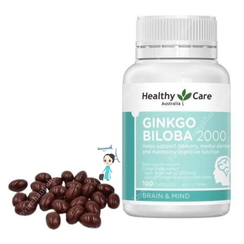 Bổ Não Ginkgo Biloba 2000 100 Viên Healthycare