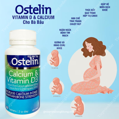 Ostelin Vitamin D3 & Calcium 130 Viên Canxi Người Lớn