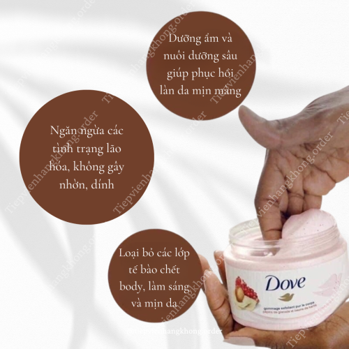 Tẩy Da Chết Dove Macca - Lựu Đỏ 225ML