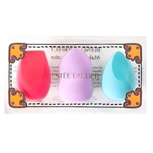 Set Bông Mút Trang Điểm Estee Lauder 3 Bông (Hồng - Tím - Xanh)