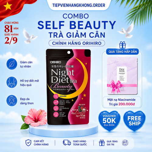 Trà giảm cân Beauty Collagen Orihiro 16 túi – Hỗ trợ kiểm soát cân nặng, thanh lọc cơ thể và làm đẹp da
