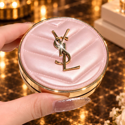 Set Quà YSL Cushion Hồng & Son Vinyl – Nhỏ Gọn, Sang Xịn, Đầy Tinh Tế