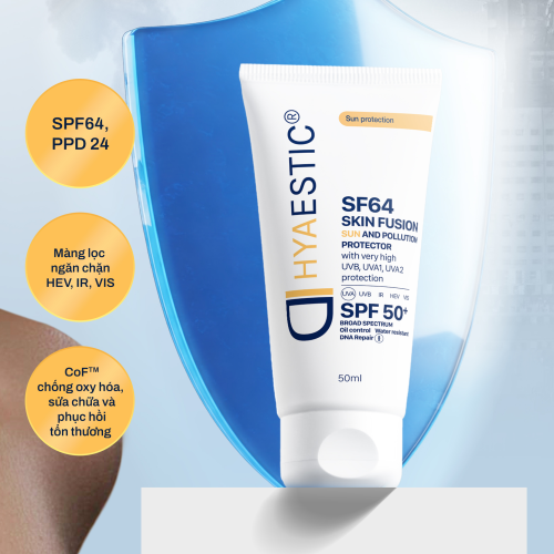 Kem Chống Nắng Hyaestic Skin Fusion SF64 Sun And Pollution Protector SPF50+ 50ml – Bảo Vệ Da Toàn Diện Trước Tia UV Và Ô Nhiễm