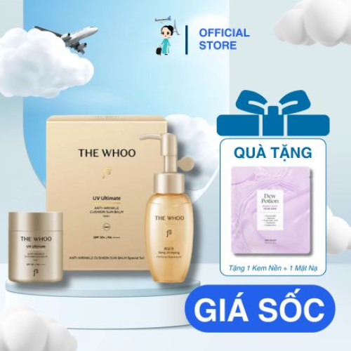 Phấn Chống Nắng 13g & Dầu Tẩy Trang 50ml The Whoo