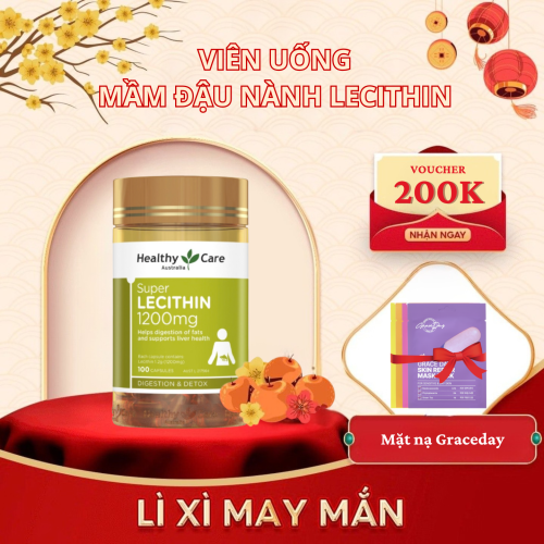 Viên Uống Mầm Đậu Nành Healthycare Lecithin 1200Mg 100 Viên