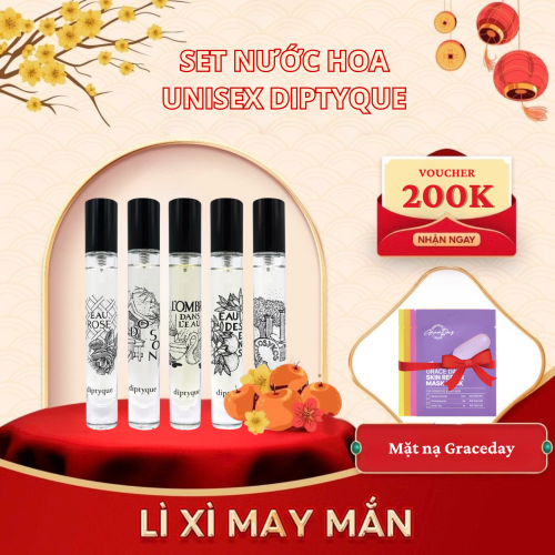 Set Nước Hoa Unisex Diptyque L'art Du Parfum Discovery Set Of 5 EDT (5x7.5ml)