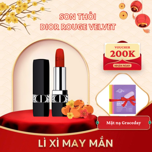 Son Thỏi Dior Rouge Velvet 999 Mẫu Mới 3.5G